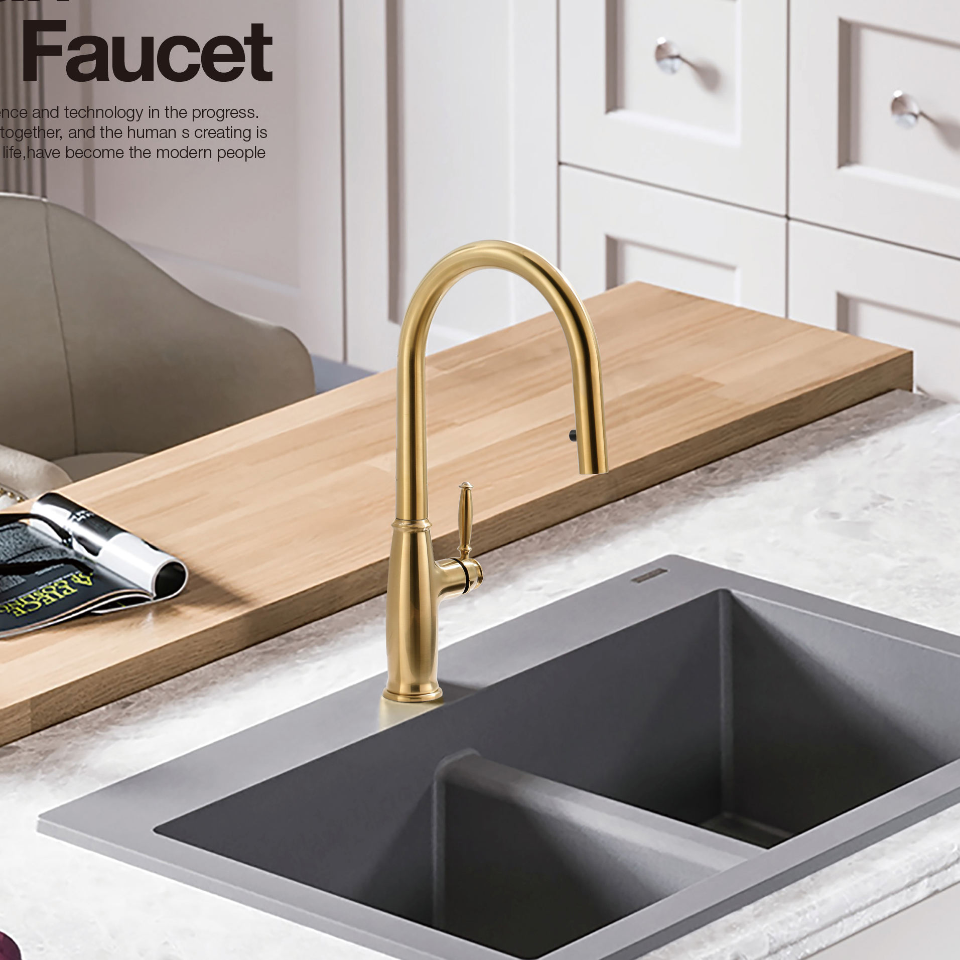 Grifo de cocina de lat&oacute;n